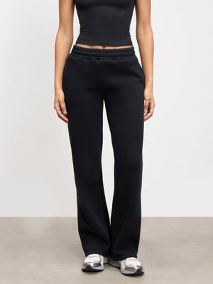 Womens Neoprene Straight Leg Jogger in Black