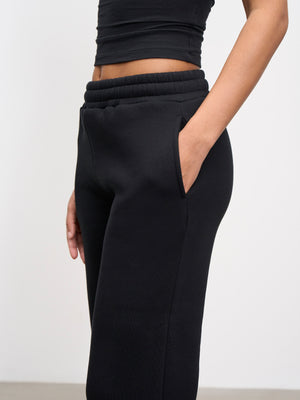 Womens Neoprene Straight Leg Jogger in Black