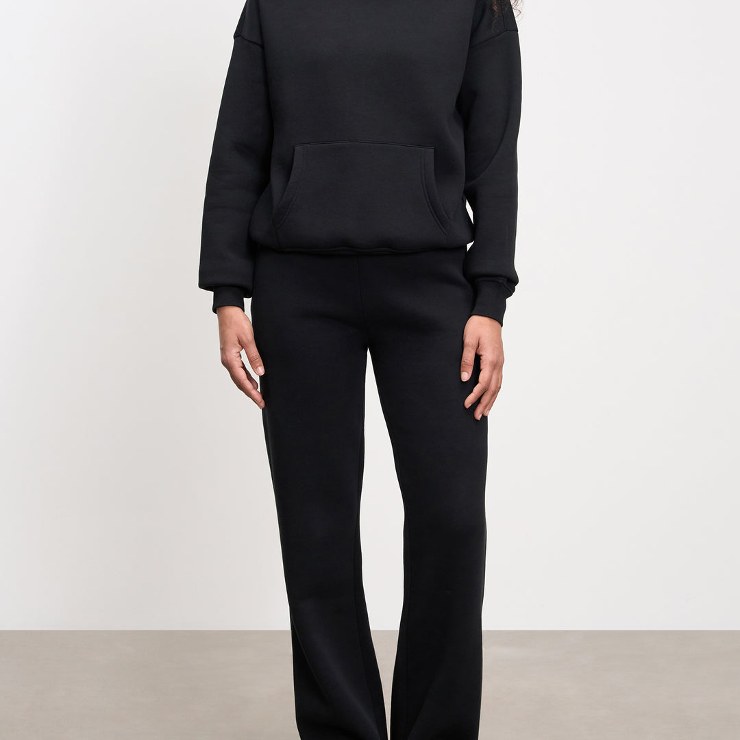 Womens Neoprene Straight Leg Jogger in Black