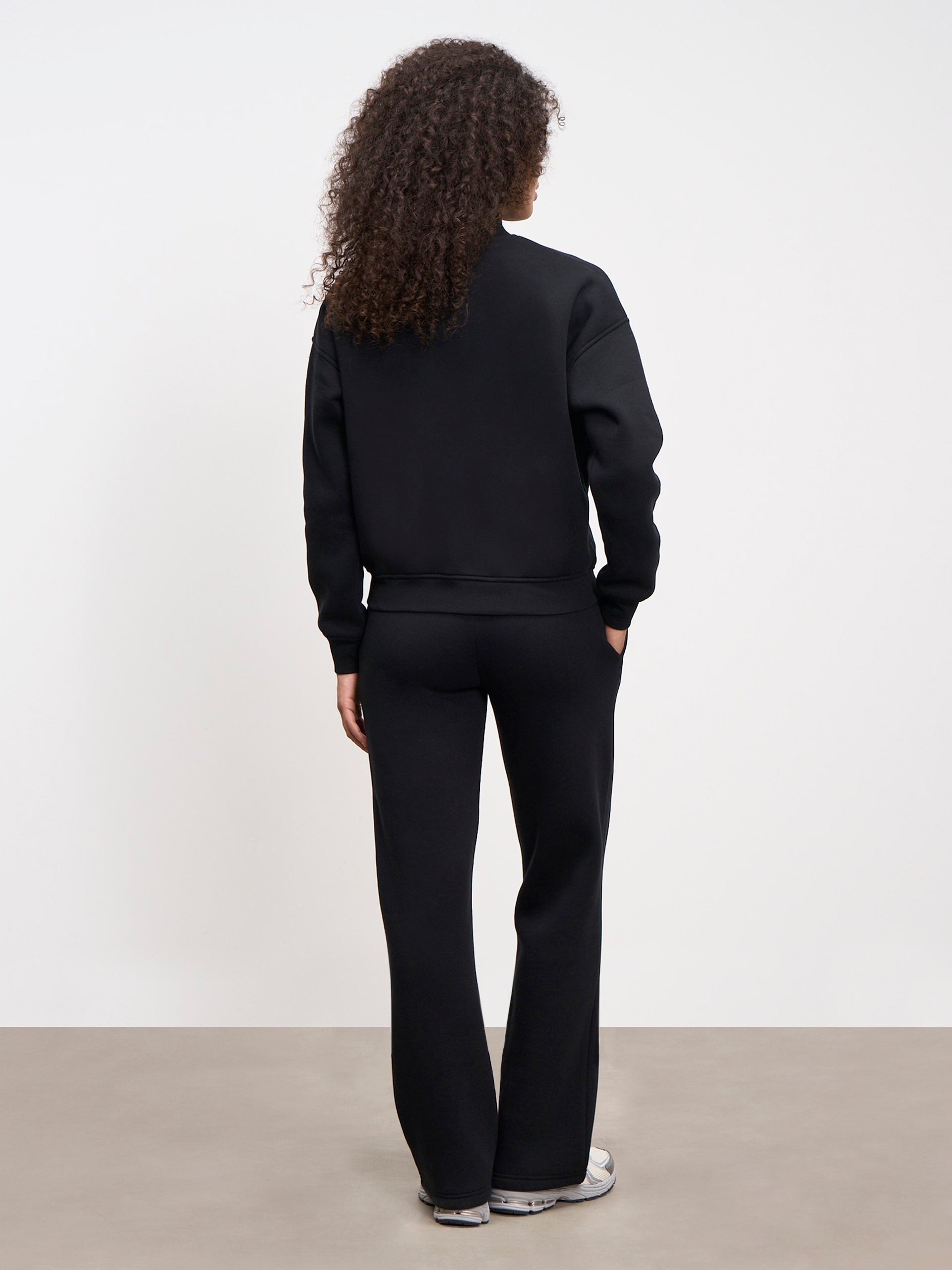 Womens Neoprene Bomber Jacket in Black