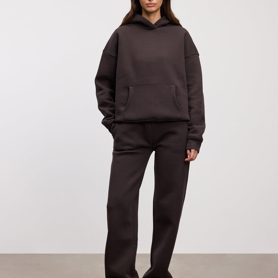 Womens Neoprene Hoodie in Brown