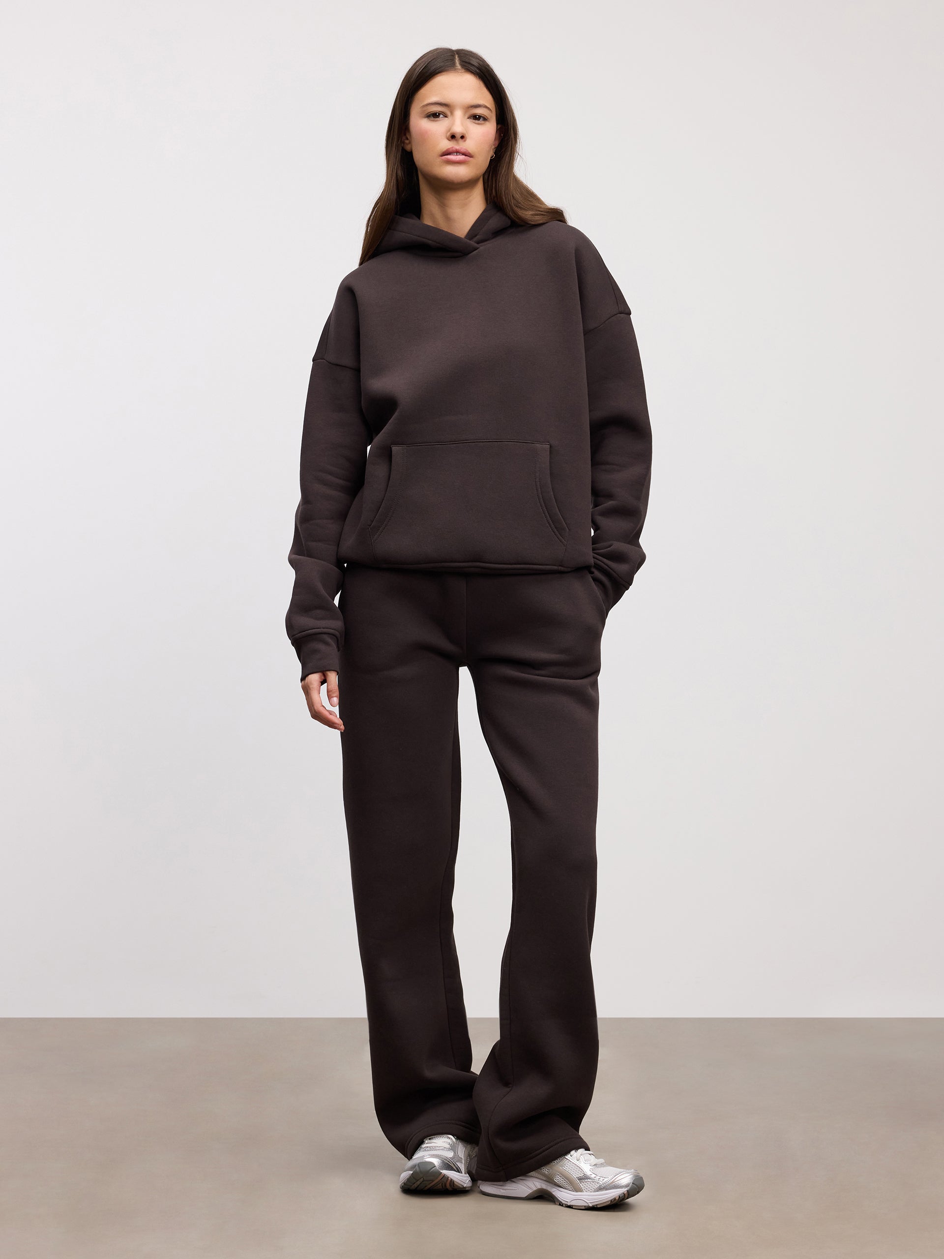 Womens Neoprene Straight Leg Jogger in Brown