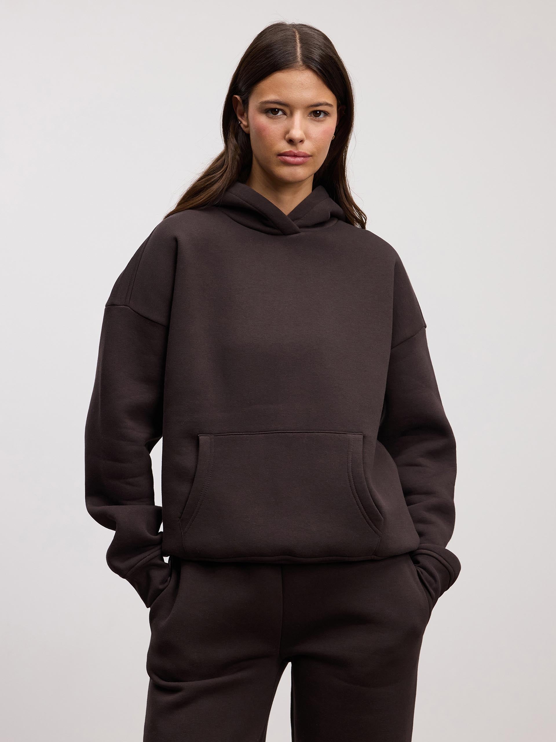 Womens Neoprene Hoodie in Brown