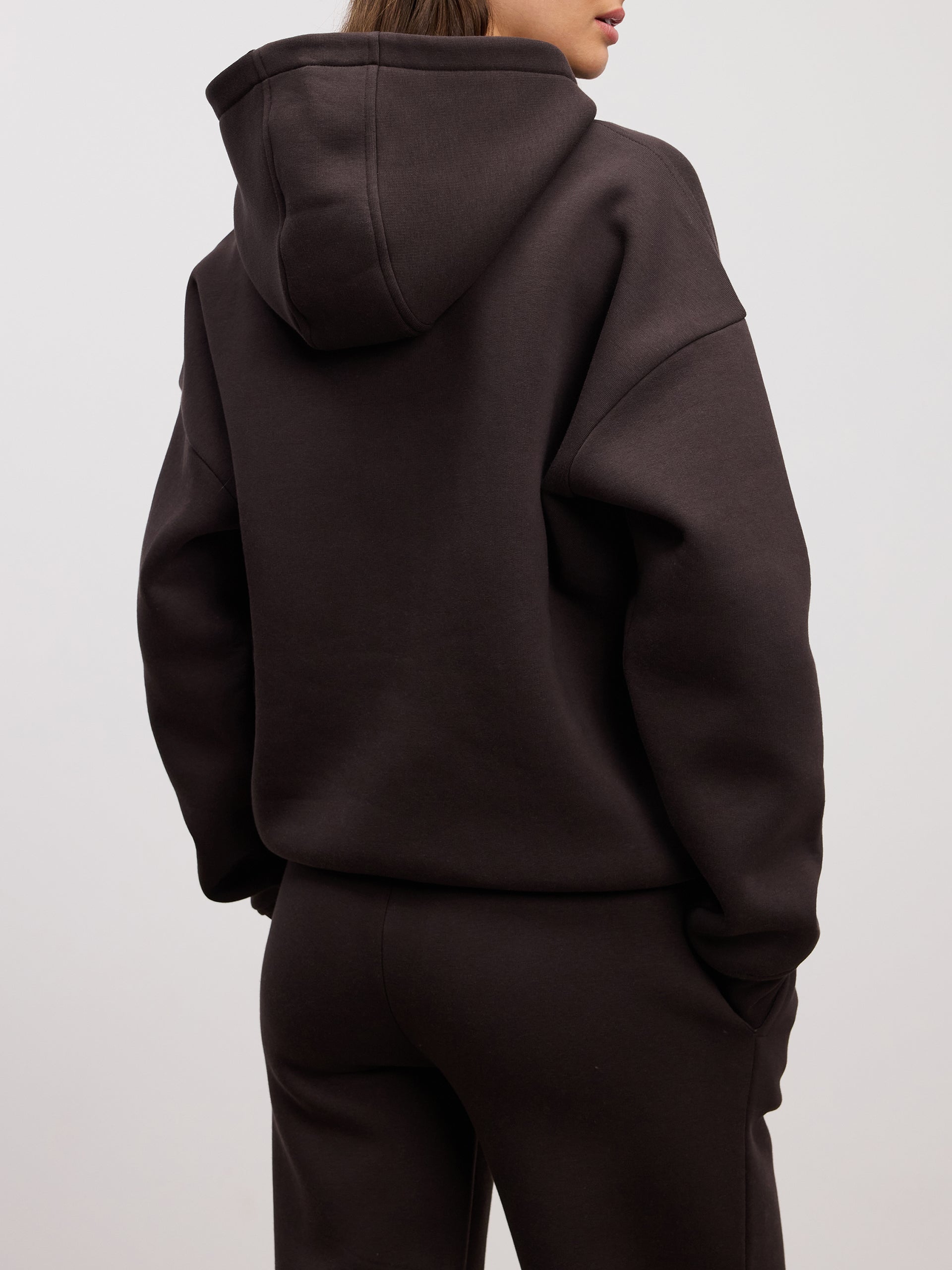 Womens Neoprene Hoodie in Brown