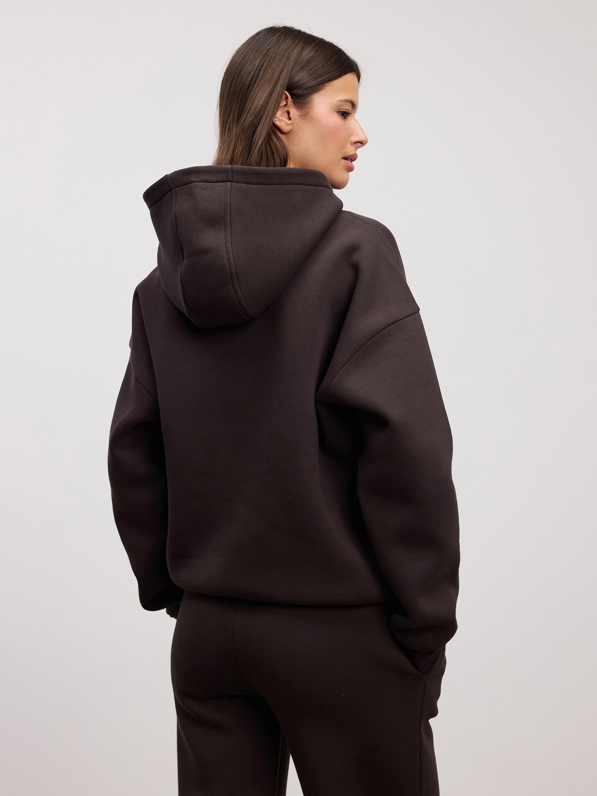Womens Neoprene Hoodie in Brown