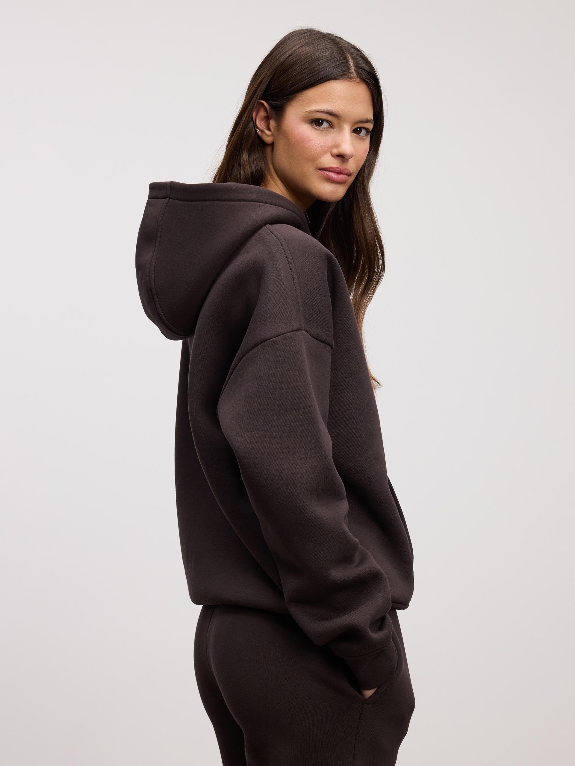 Womens Neoprene Hoodie in Brown