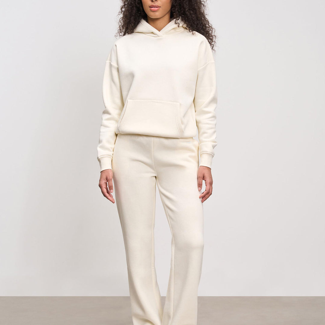 Womens Neoprene Straight Leg Jogger in Ecru
