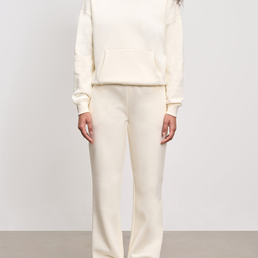Womens Neoprene Straight Leg Jogger in Ecru