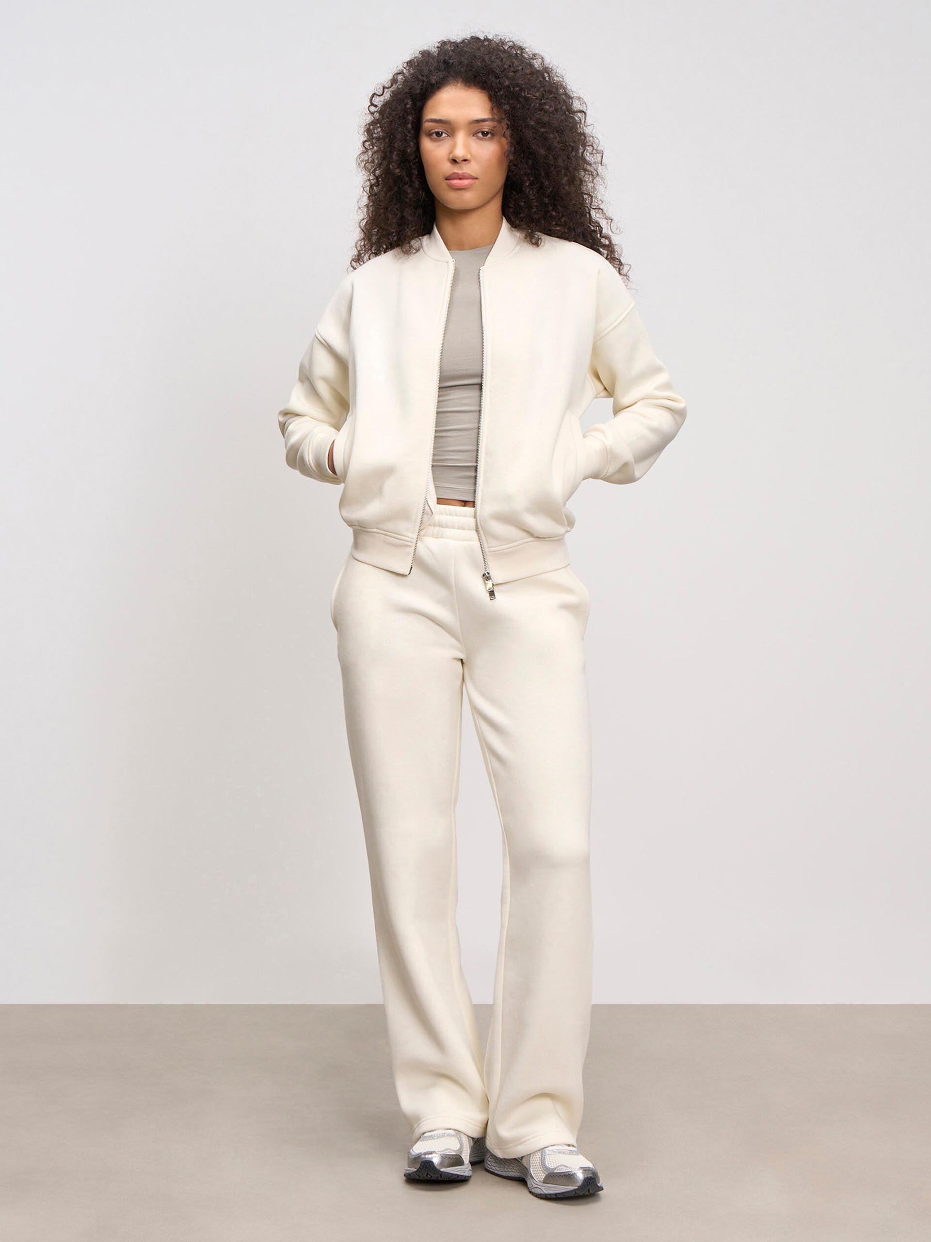 Womens Neoprene Straight Leg Jogger in Ecru