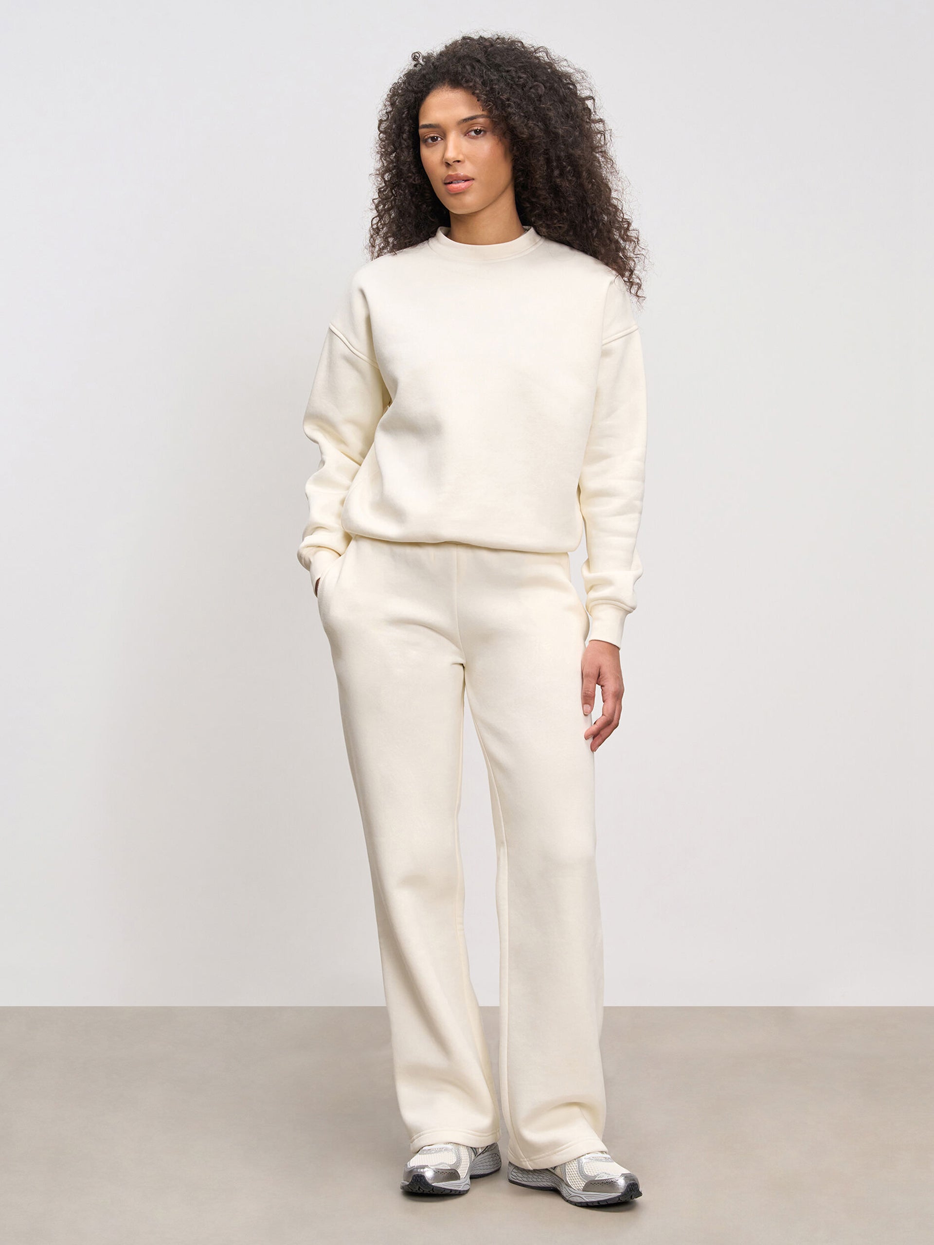 Womens Neoprene Sweatshirt in Ecru