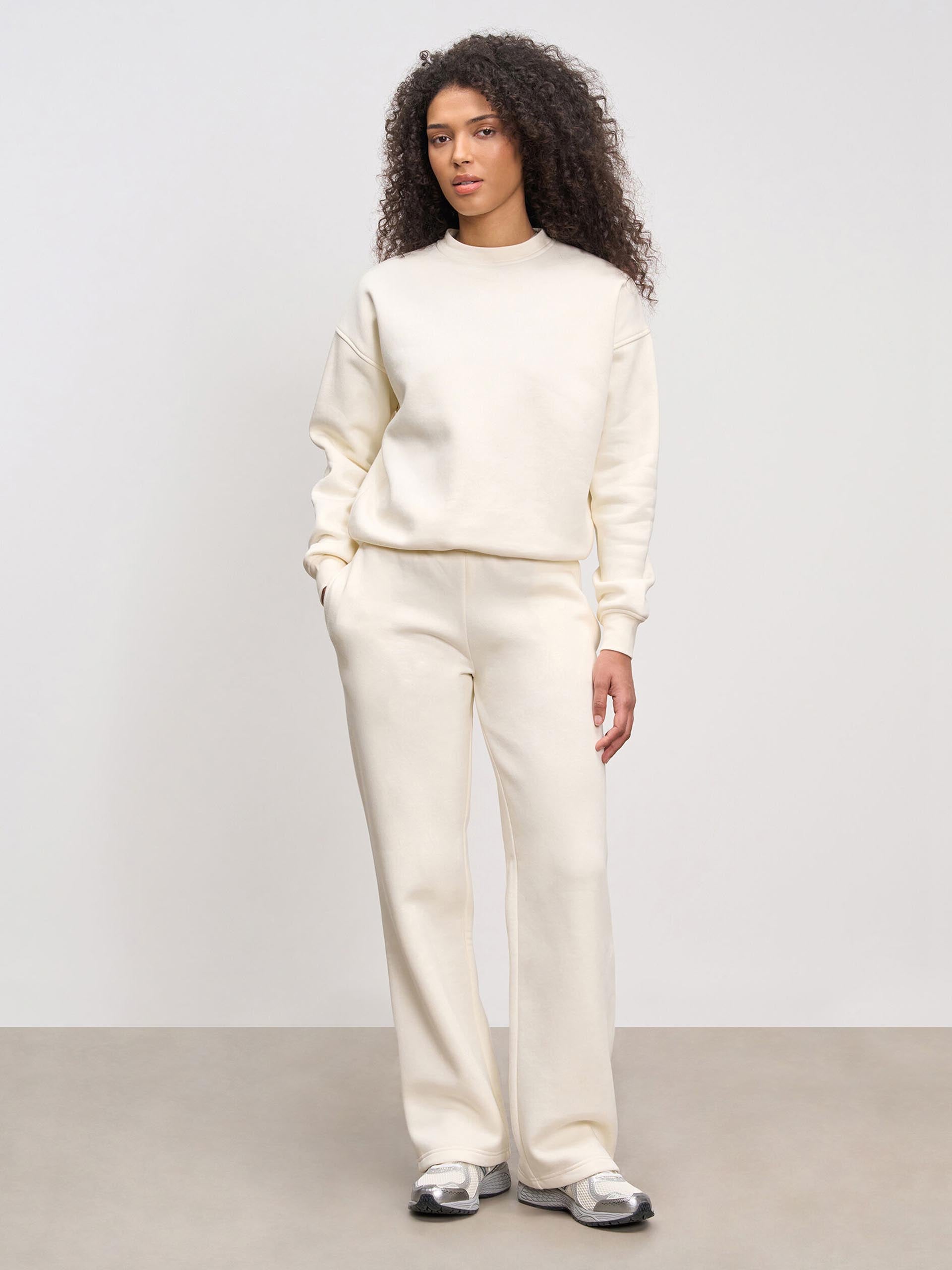 Womens Neoprene Straight Leg Jogger in Ecru