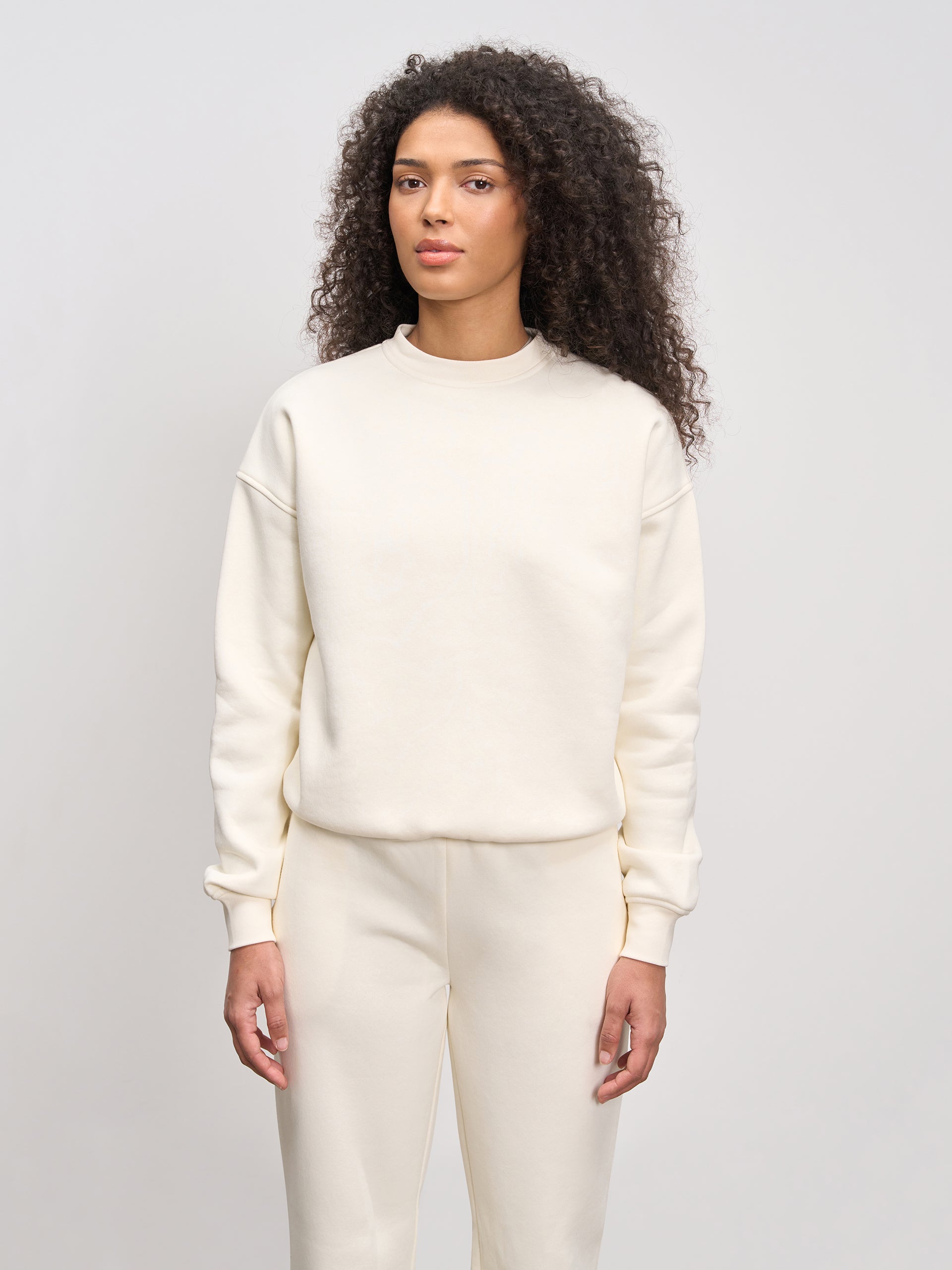 Womens Neoprene Sweatshirt in Ecru