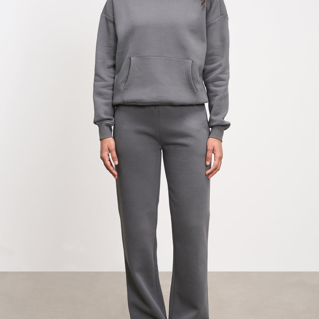 Womens Neoprene Straight Leg Jogger in Grey