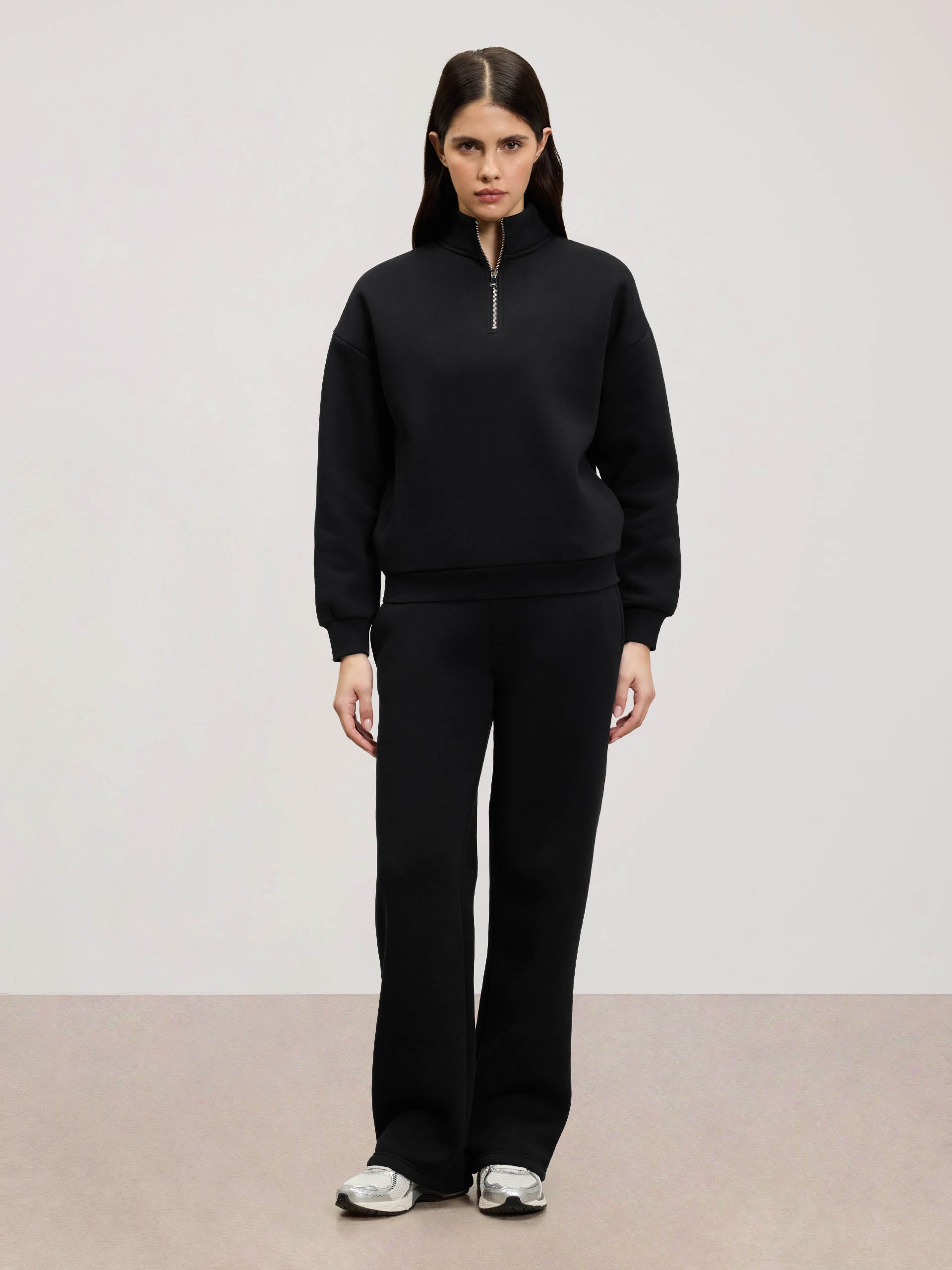 Womens Neoprene Half Zip in Black