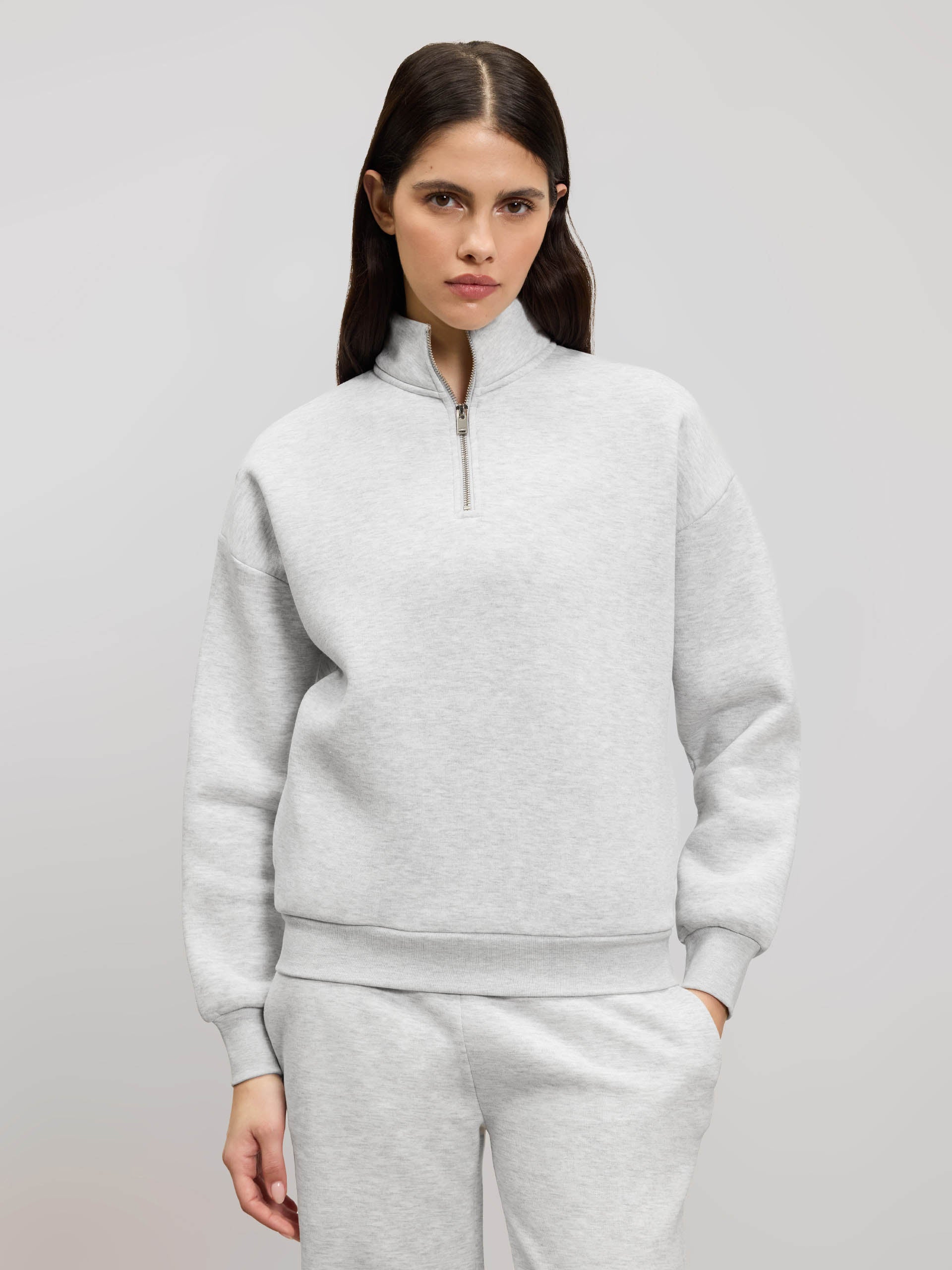 Womens Neoprene Half Zip in Marl Grey