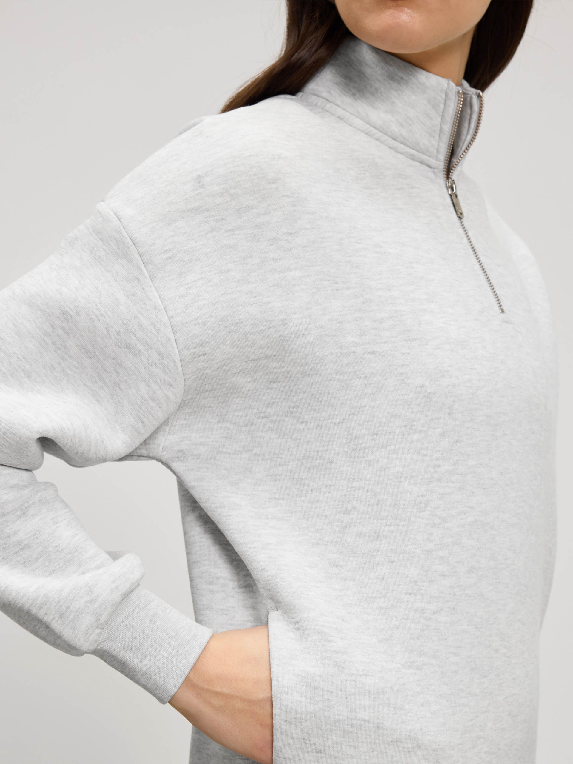 Womens Neoprene Half Zip in Marl Grey