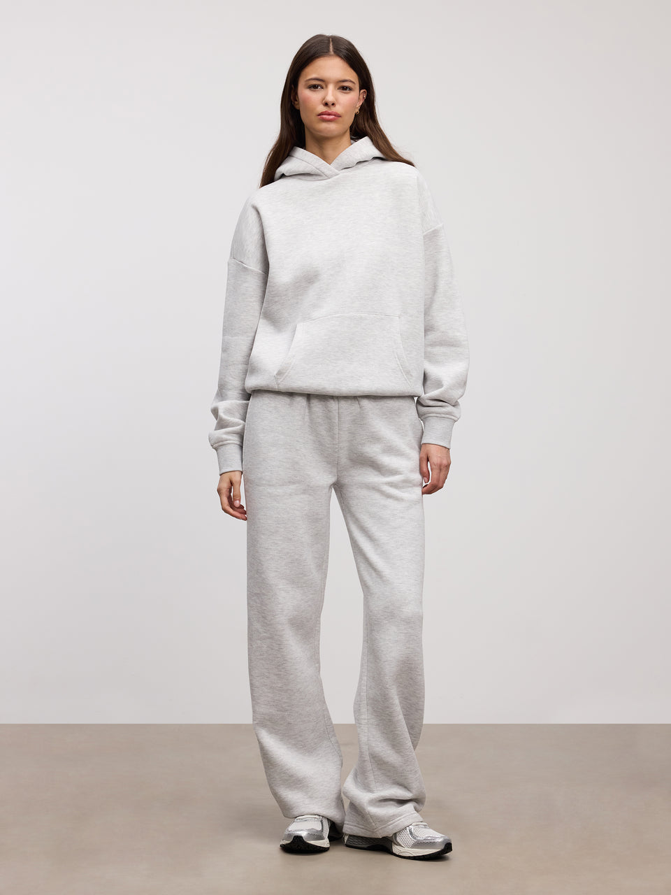 Womens Neoprene Hoodie in Marl Grey