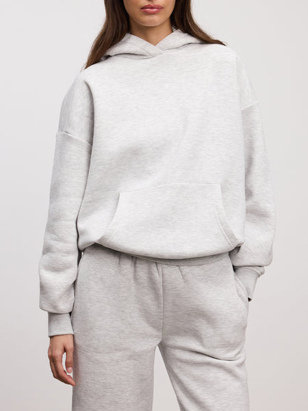 Womens Neoprene Hoodie in Marl Grey