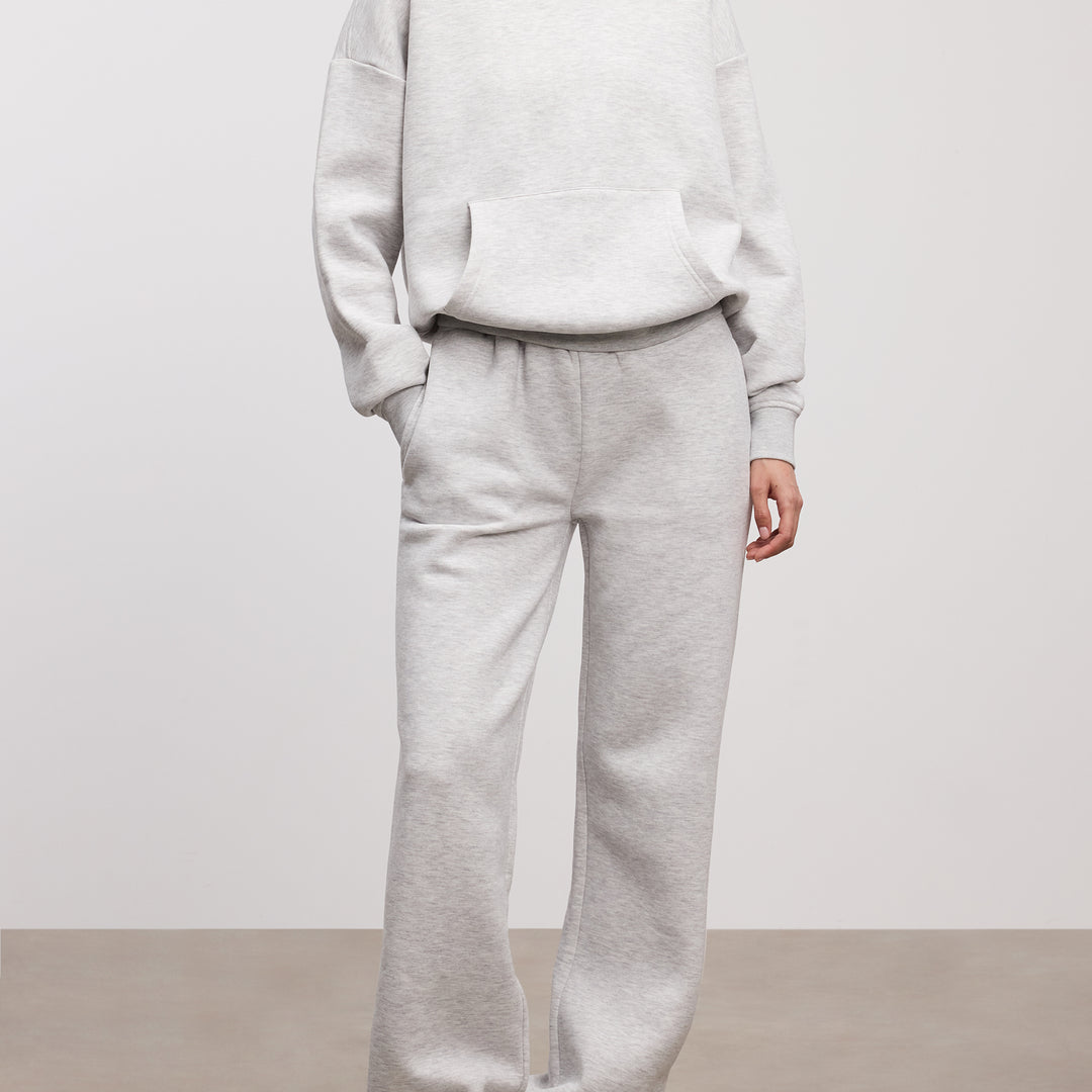 Womens Neoprene Straight Leg Jogger in Marl Grey