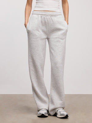 Womens Neoprene Straight Leg Jogger in Marl Grey