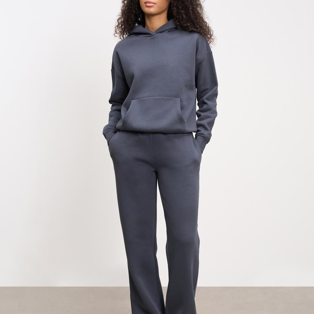 Womens Neoprene Straight Leg Jogger in Slate Blue