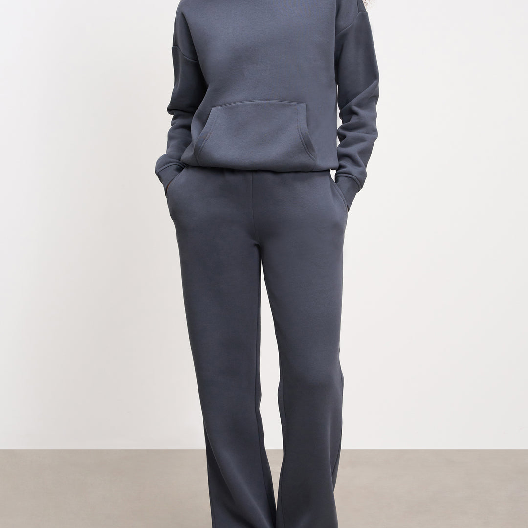 Womens Neoprene Hoodie in Slate Blue