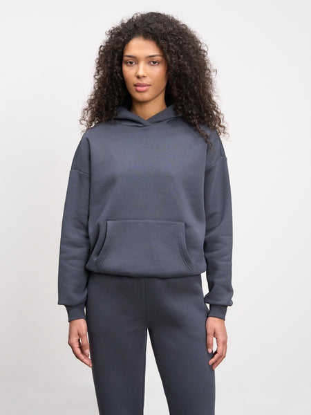 Womens Neoprene Hoodie in Slate Blue