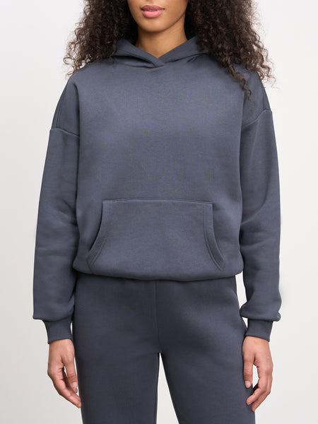 Womens Neoprene Hoodie in Slate Blue