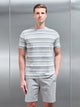 Nova Stripe T-Shirt in Marl Grey