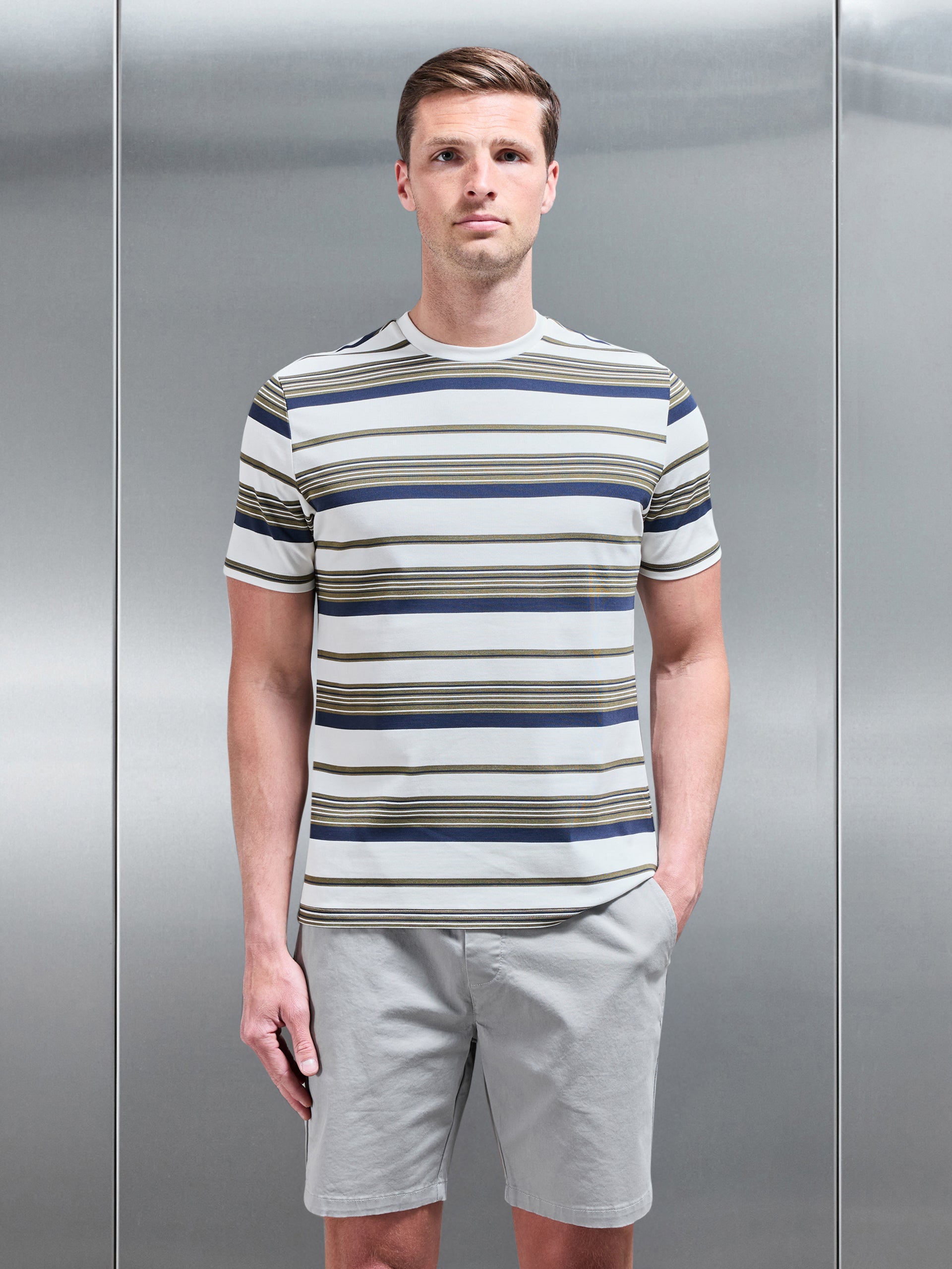 Nova Stripe T-Shirt in Navy