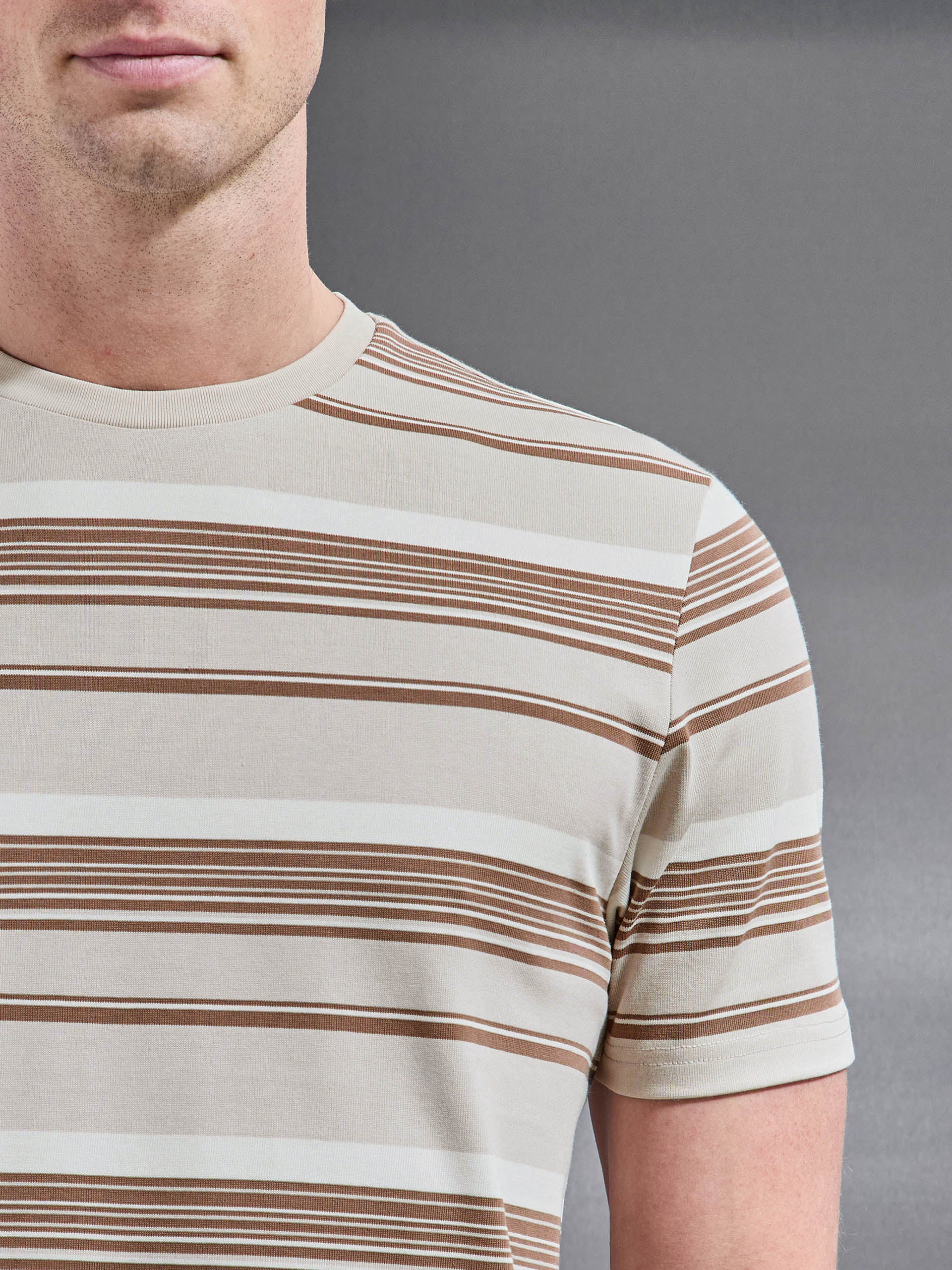 Nova Stripe T-Shirt in Stone