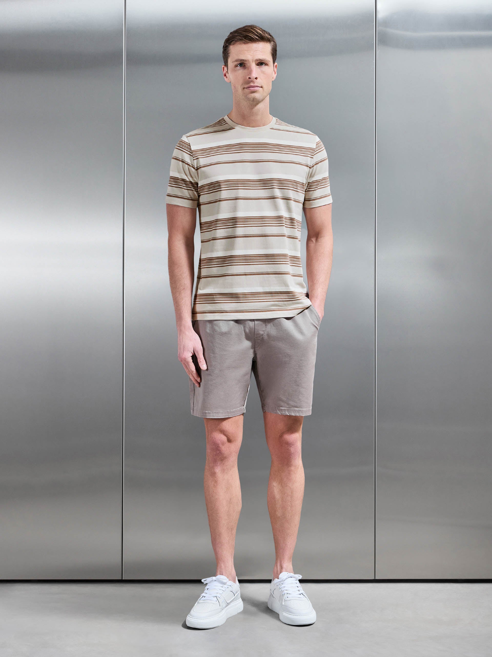 Nova Stripe T-Shirt in Stone