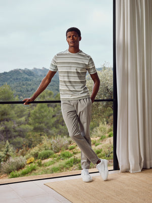 Nova Stripe T-Shirt in Marl Grey