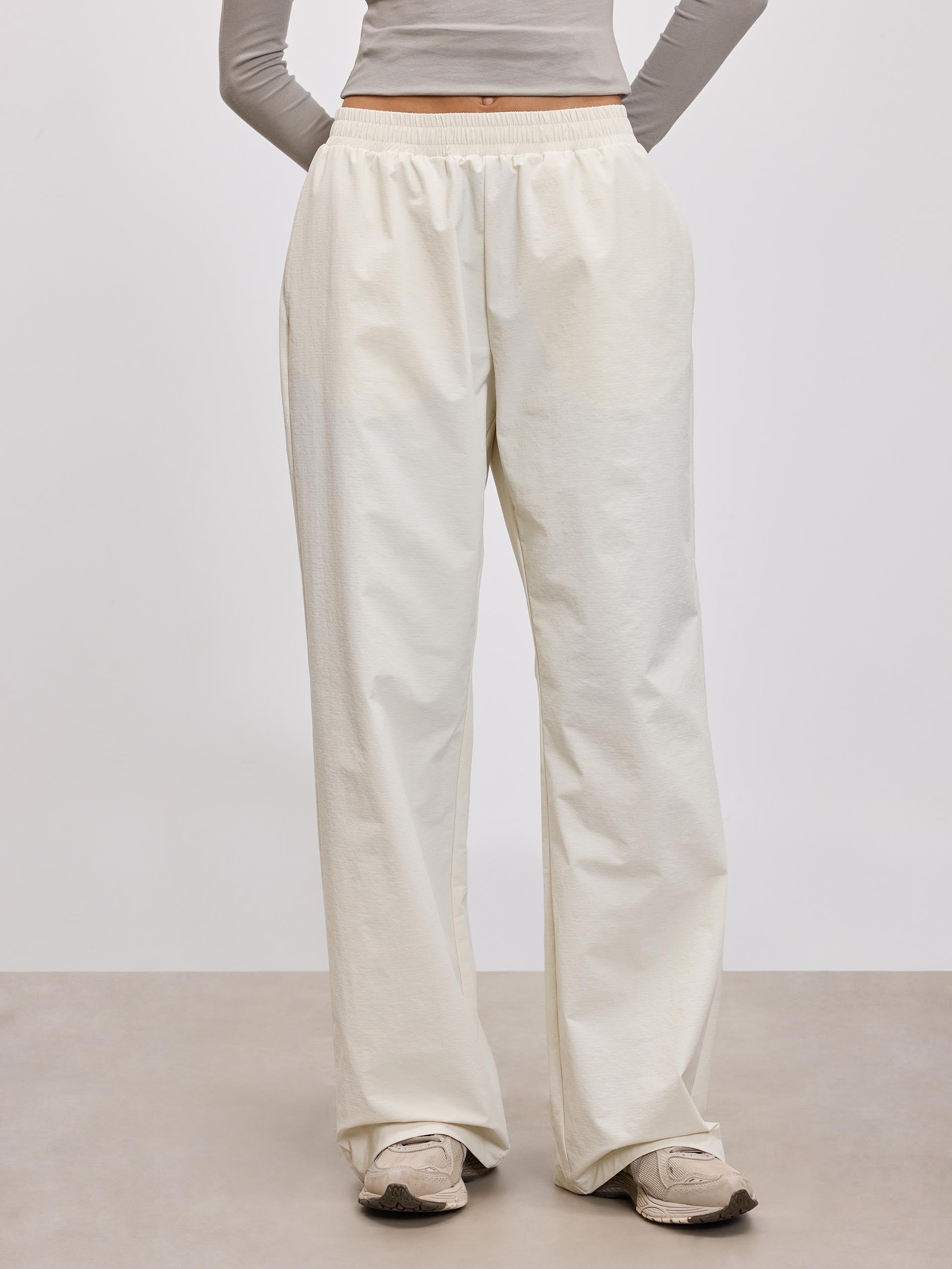 Womens Nylon Trouser in Ecru