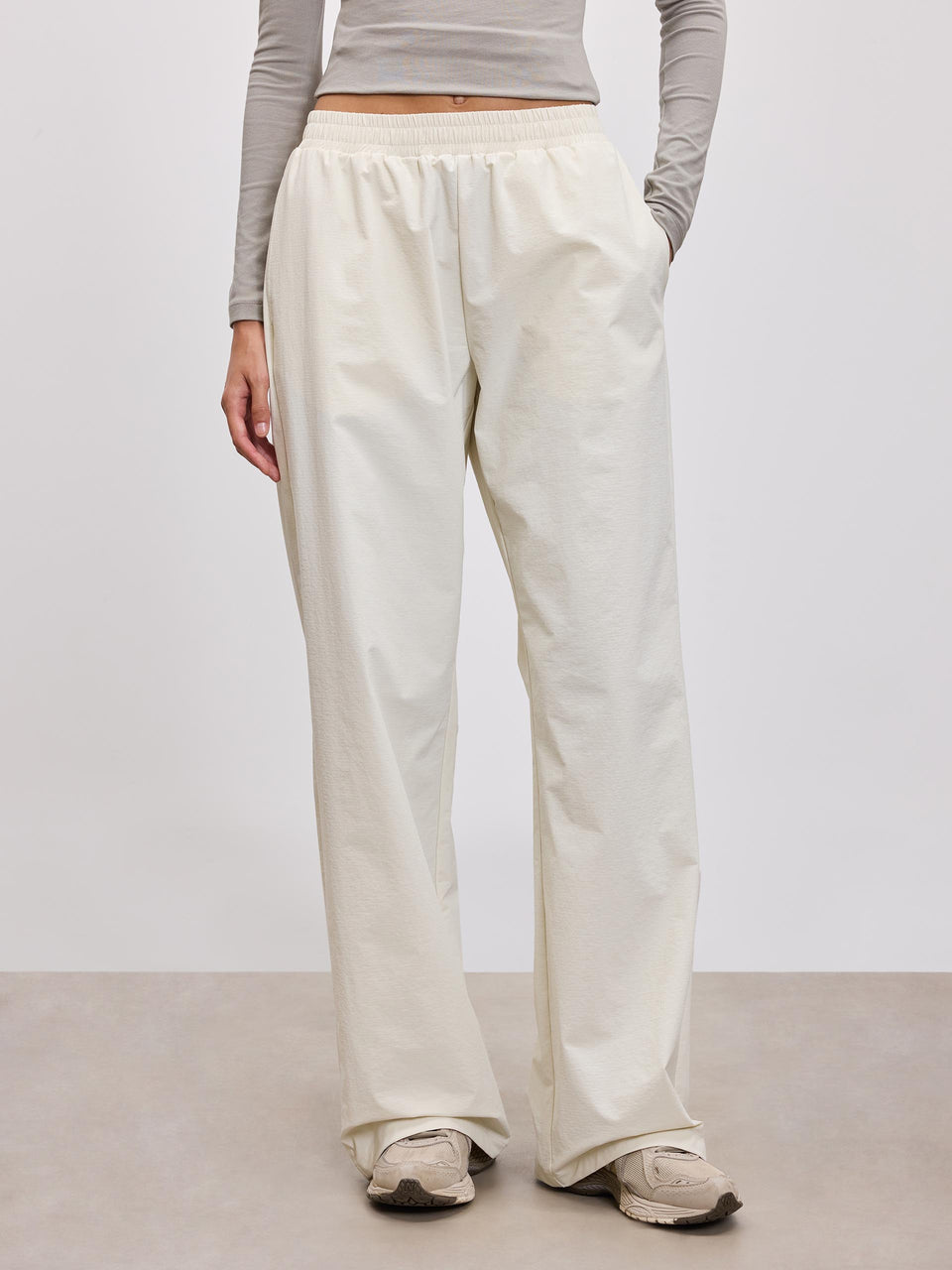 Womens Nylon Trouser in Ecru