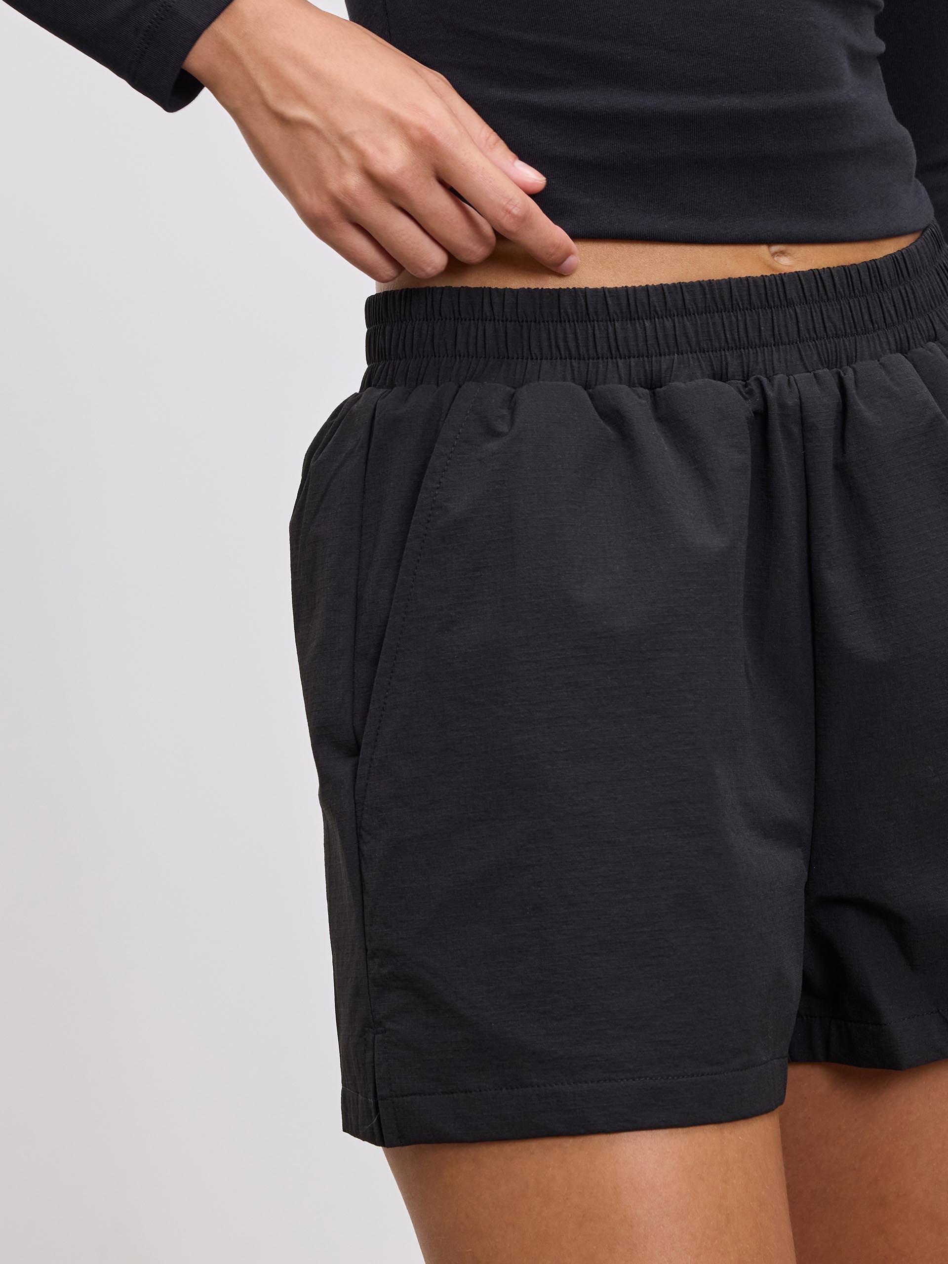 Womens Nylon Short in Black
