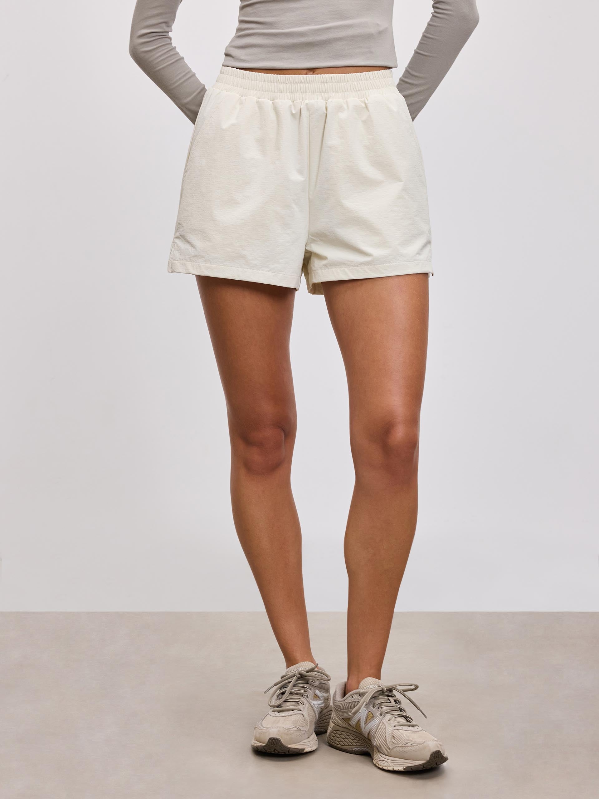 Womens Nylon Short in Ecru