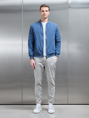 Nylon Padded Bomber Jacket in Air Force Blue