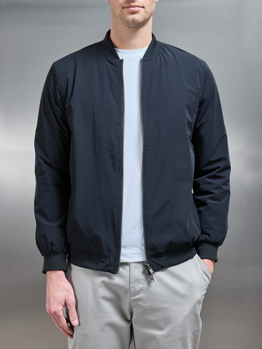 Nylon Padded Bomber Jacket Black Image 1