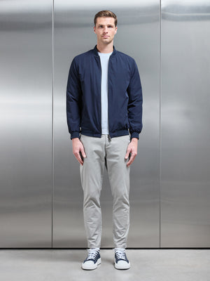 Nylon Padded Bomber Jacket in Navy