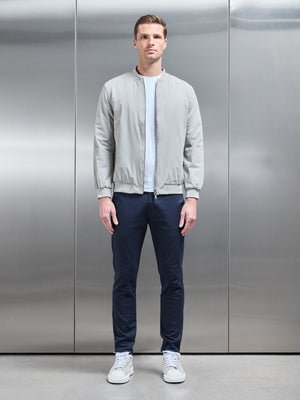 Nylon Padded Bomber Jacket in Stone