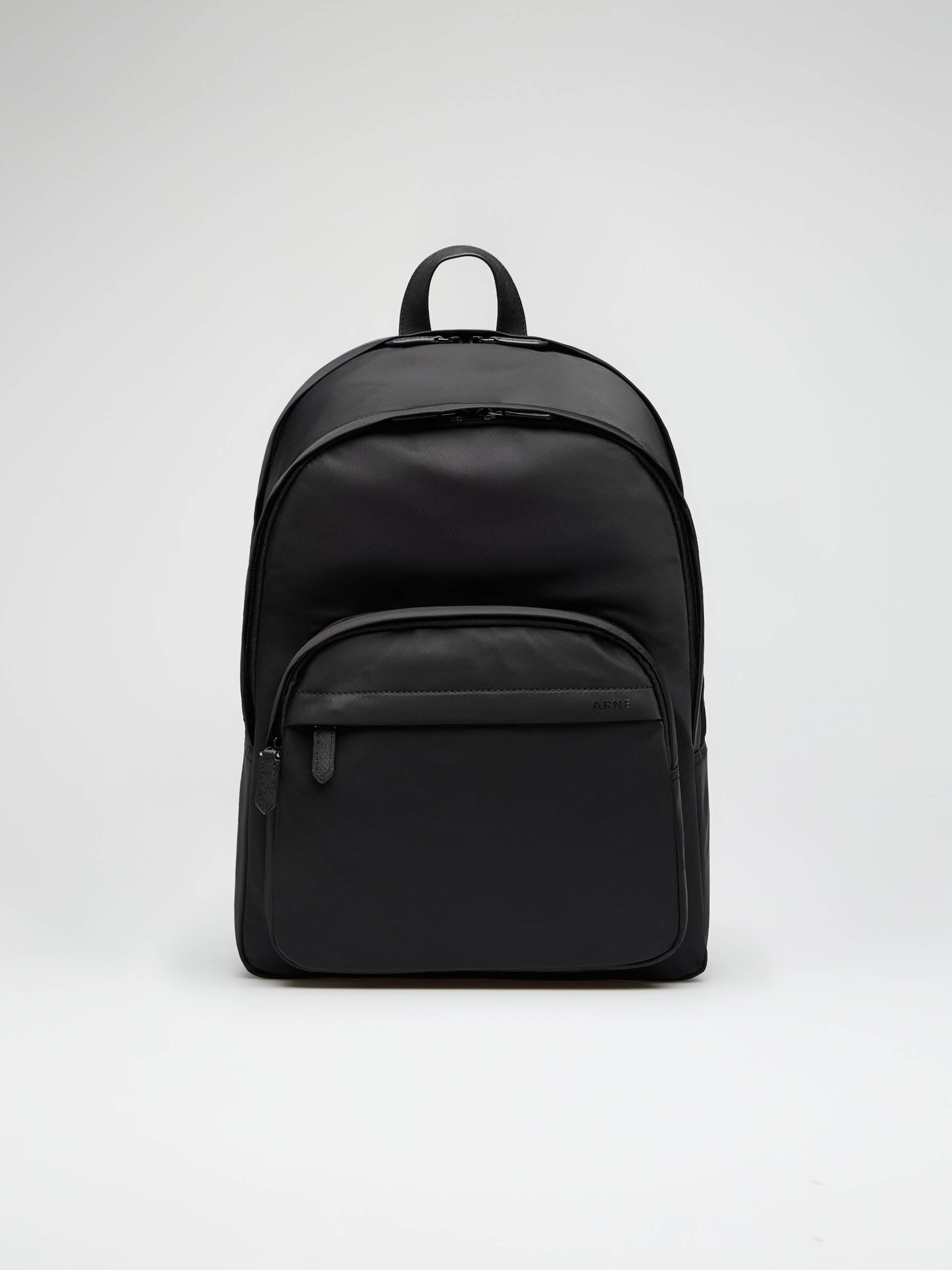 Nylon Compartment Backpack in Black