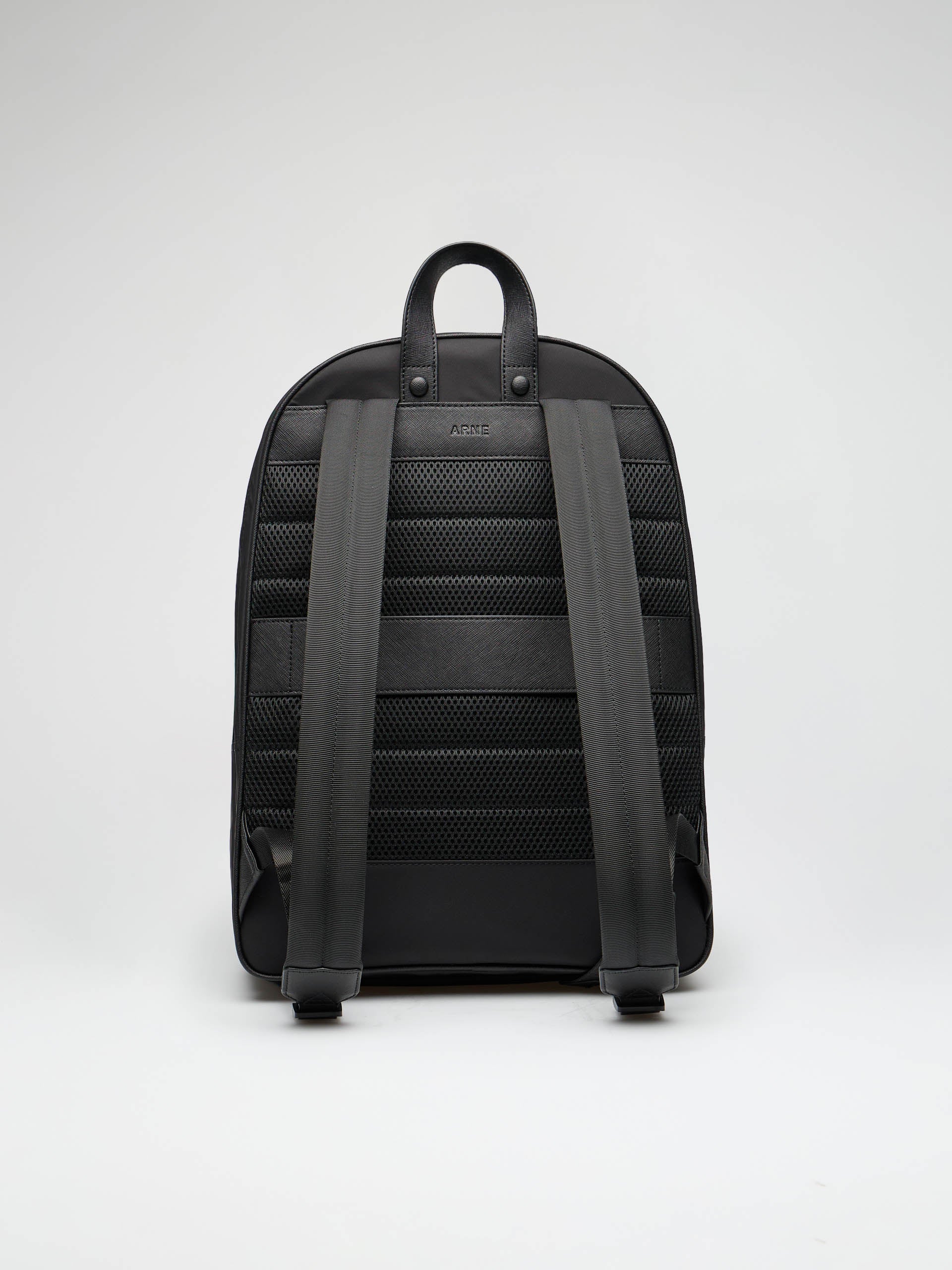 Nylon Compartment Backpack in Black