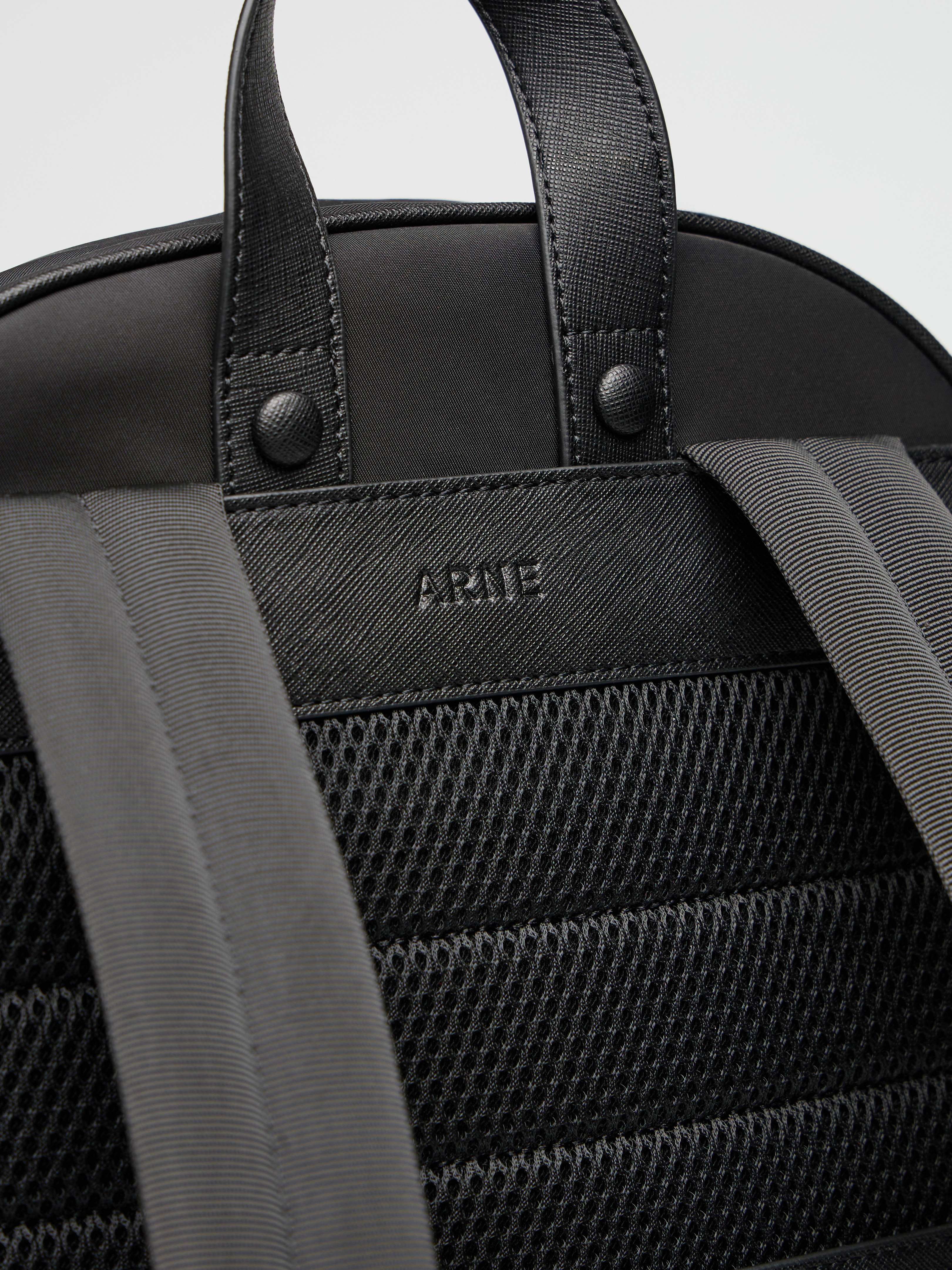 Nylon Compartment Backpack in Black