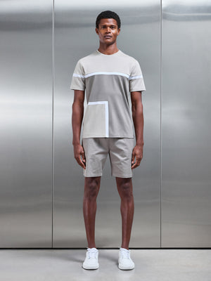 Oden Mercerised Colour Block T-Shirt in Desert