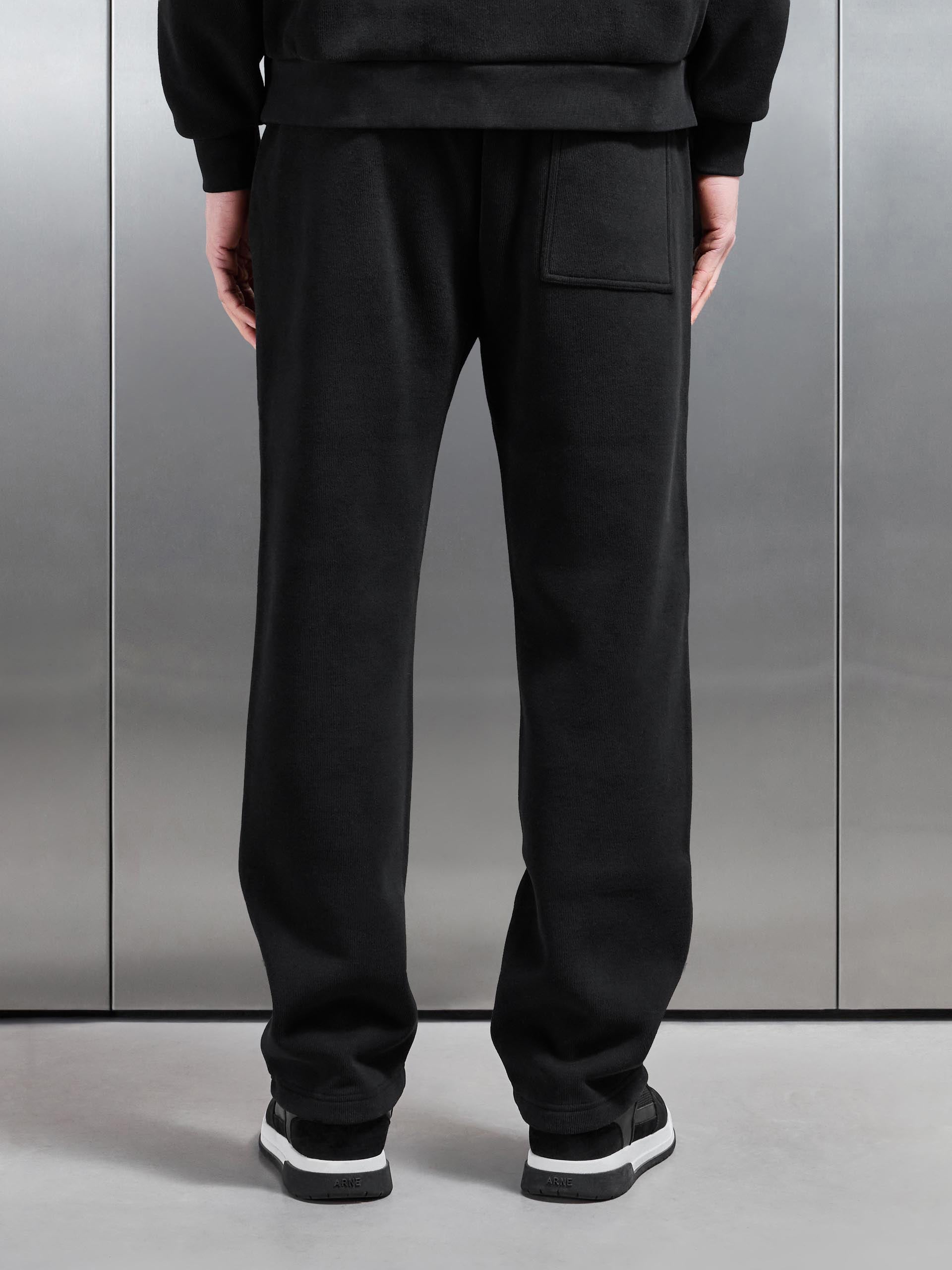 Oversized Open Hem Jogger in Black