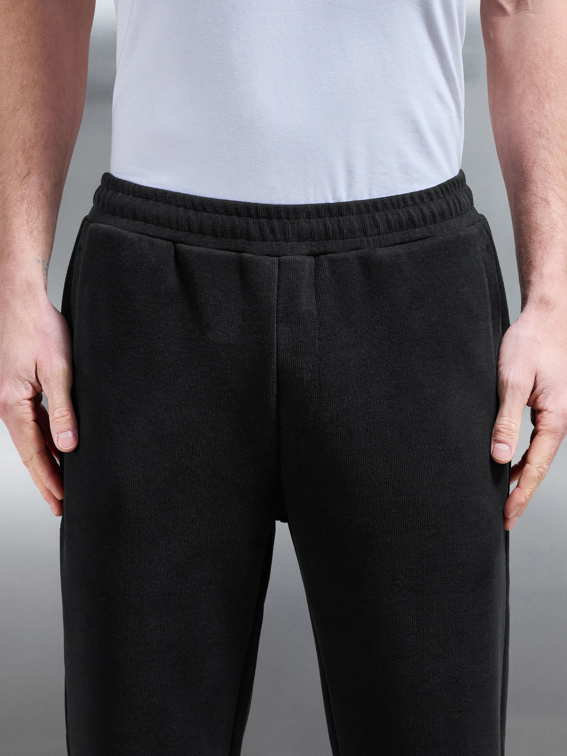 Oversized Open Hem Jogger in Black