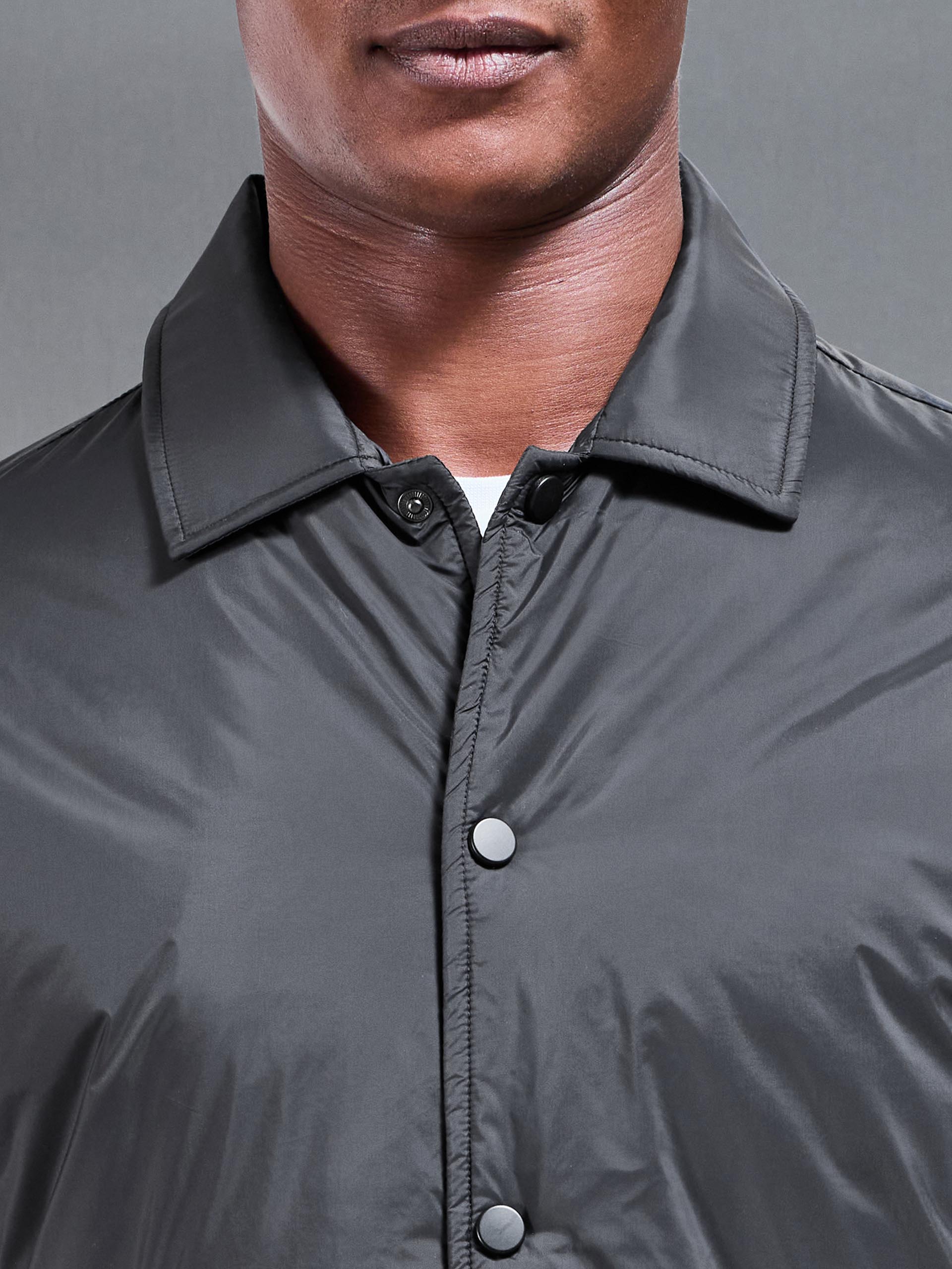 Padded Coach Jacket in Black