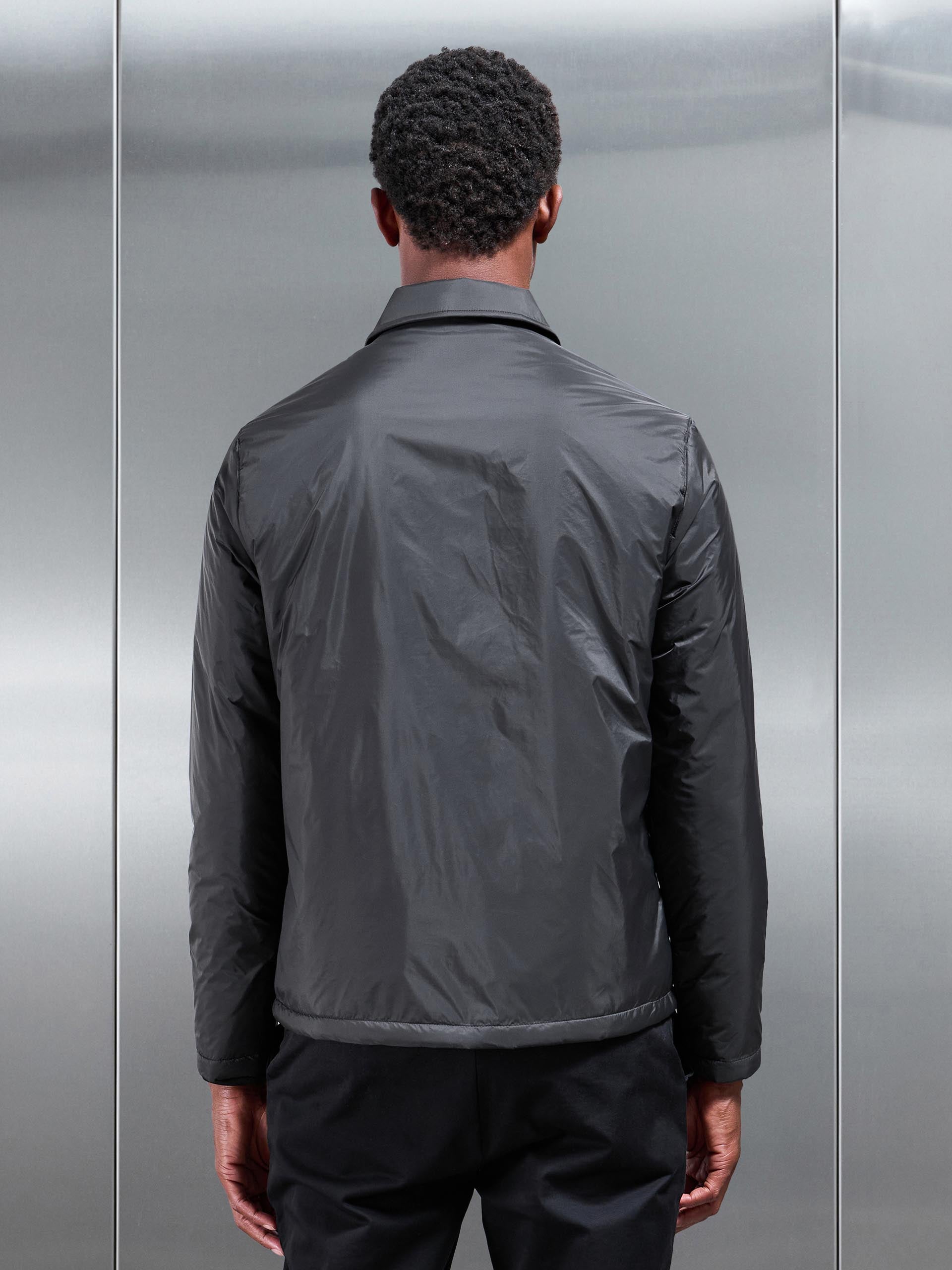 Padded Coach Jacket in Black