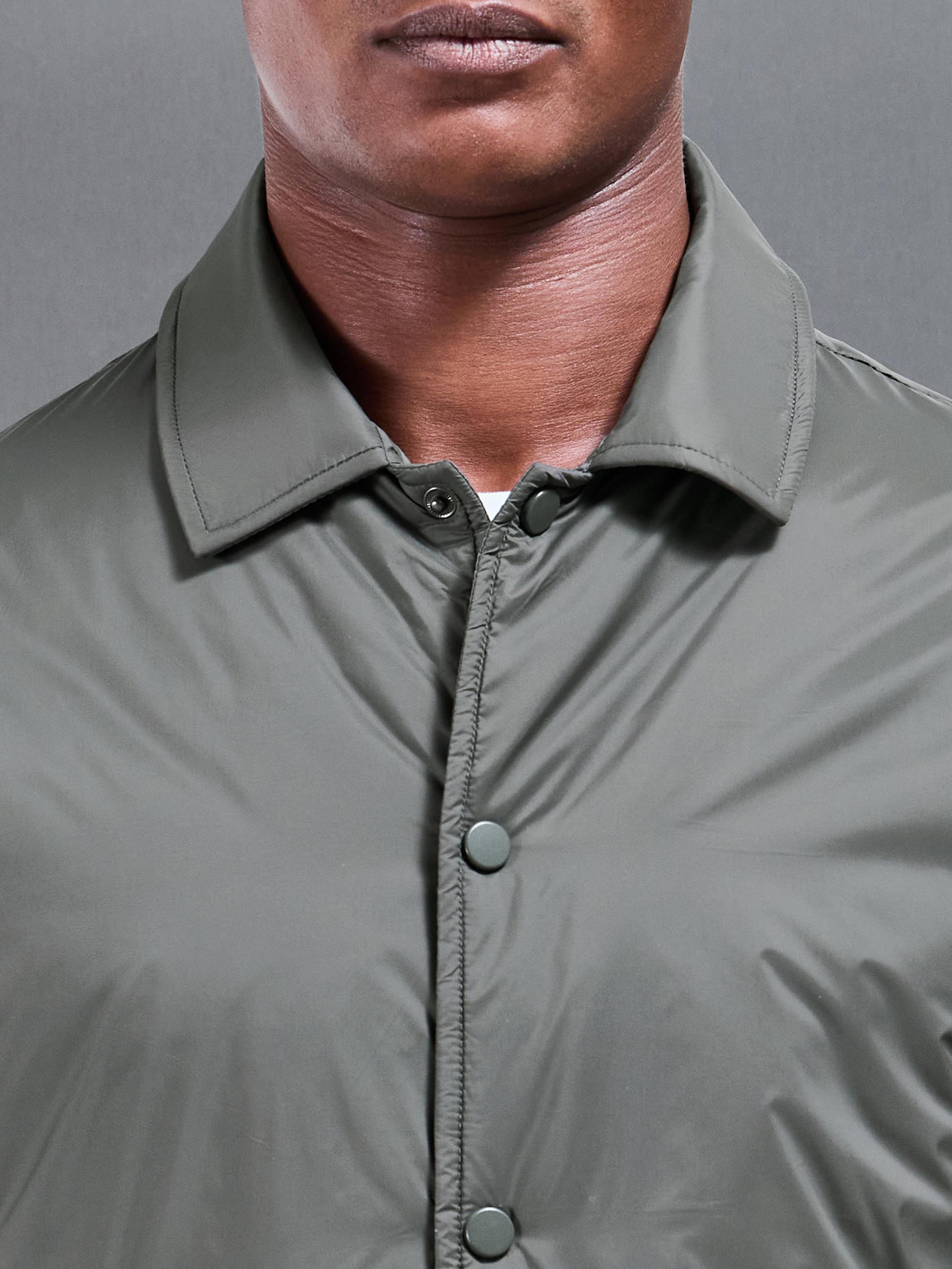 Padded Coach Jacket in Olive